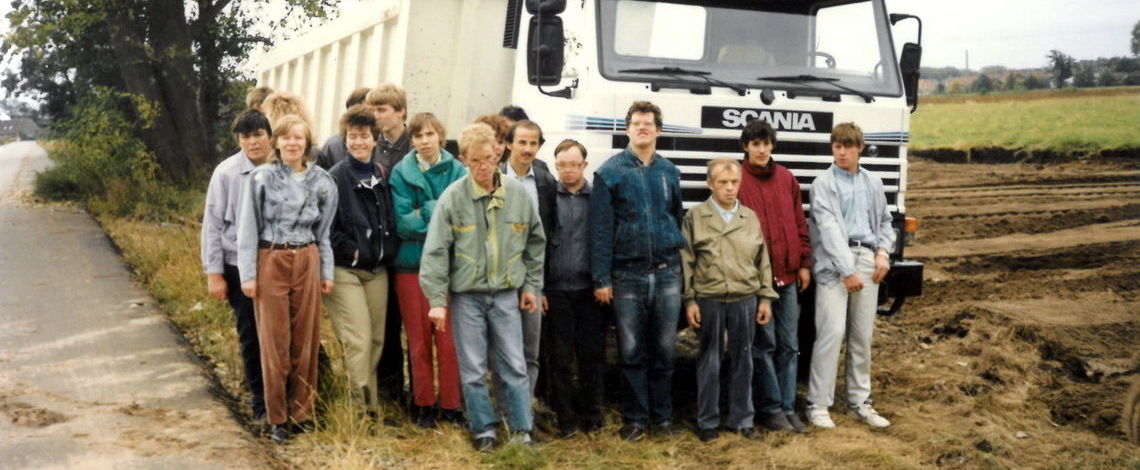 Baustellenbesuch der Peitzer Mitarbeiter 1993/94.